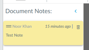 Document Notes Sidebar