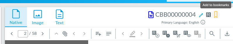 Document bookmarks in the viewer